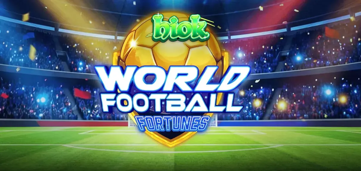 Isang makulay na stadium backdrop sa World Football Fortunes slot.